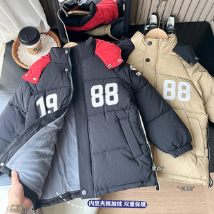 Winter children's summer clothing for boys and girls, long warm jacket, children's clothing, mid-length