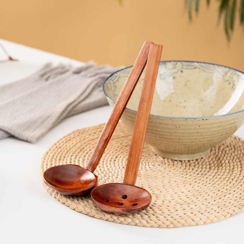 楠木味千汤勺八角龟甲勺麻辣烫捞勺拉面火锅漏勺子餐具日式实木|undefined