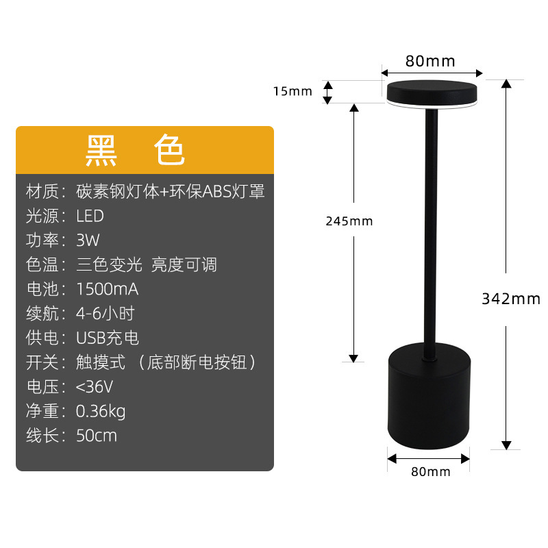 Lámpara de mesa en forma de trabajo transfronteriza, restaurante, bar, luz de ambiente, carga USB, dormitorio, luz de noche junto a la cama, aire industrial regulable image 8