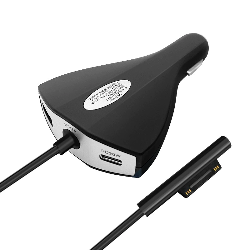 Автомобильное зарядное устройство Microsoft Surface Pro 6/7/8 65W15V4A/USBCPD20W/USB QC3.0