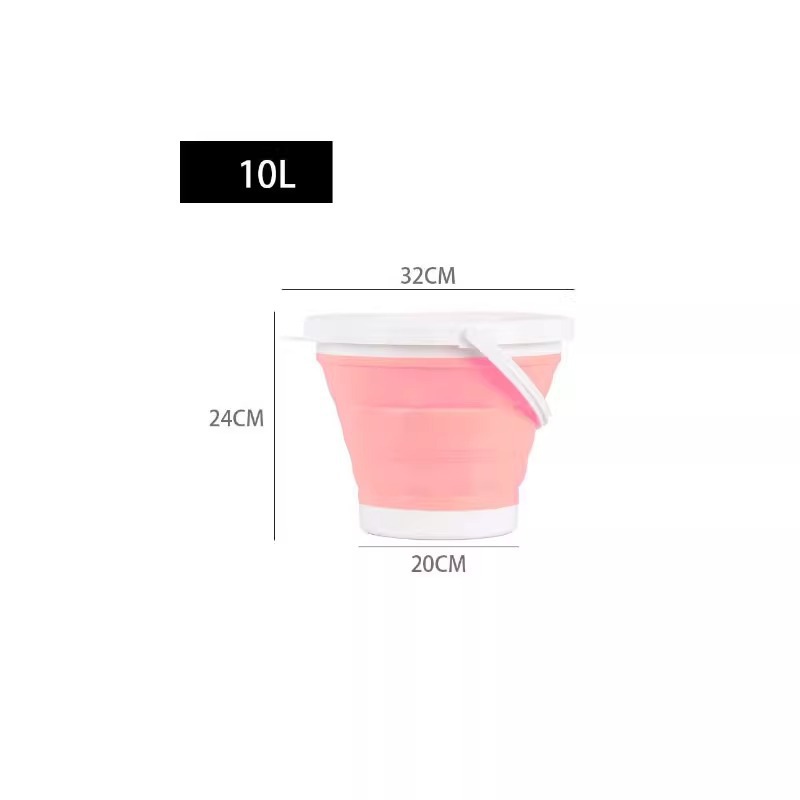 휴대용 접이식 물통-핑크화이트-10L-1팩