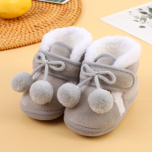 Children's Winter Cotton Shoes for Toddlers, Non-Slip Soft Sole, Fleece Lining, for 1-Year-Olds, Unisex Baby Shoes