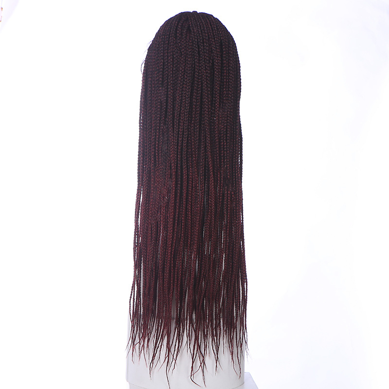 Mediano color de dos hebras de fricción de cuerda trenzada reggae cabeza pelucina de fibra química delante encaje medio tejido mano cubierta de cabeza LW0239