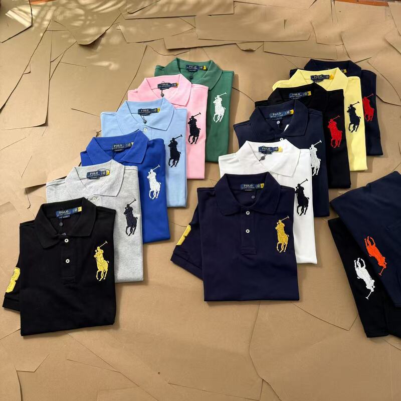 Beiwuo High-Quality Rl Ralph Lauren Heavy-Duty Embroidered Old Money Style Polo Collar T-Shirt American Business Casual Short Sleeve Beiwuo High-Quality Rl Ralph Lauren Heavy-Duty Embroidered Old Money Style Polo Collar T-Shirt American Business Casual Short Sleeve
