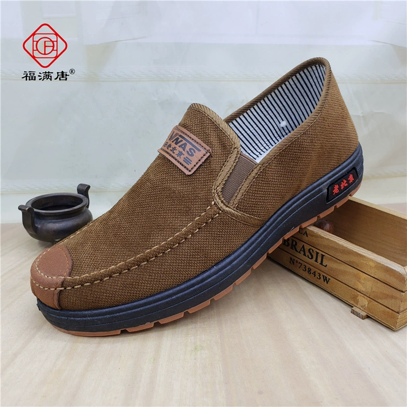 [Розничная торговля, включая фрахт] Новый стиль без шнуровки для мужчин среднего и пожилого возраста, повседневные одиночные туфли на четырех каблуках и говяжьих сухожилиях для Пап