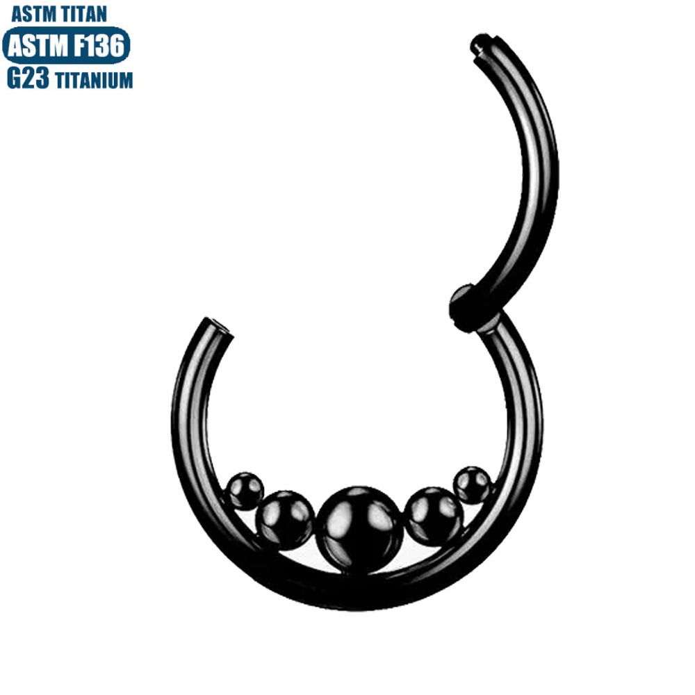 F136 Titanium Hinge Nose Ring Seamless Hoop Cartilage Earring Inner Welding Ball detail image 7