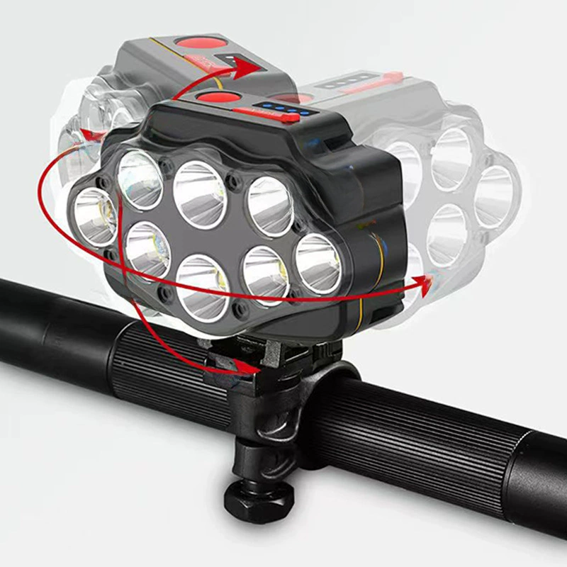 Передняя велосипедная фара, светодиоды 8‑LED суперяркая водонепроницаемая горная лампа, держатель на руля
