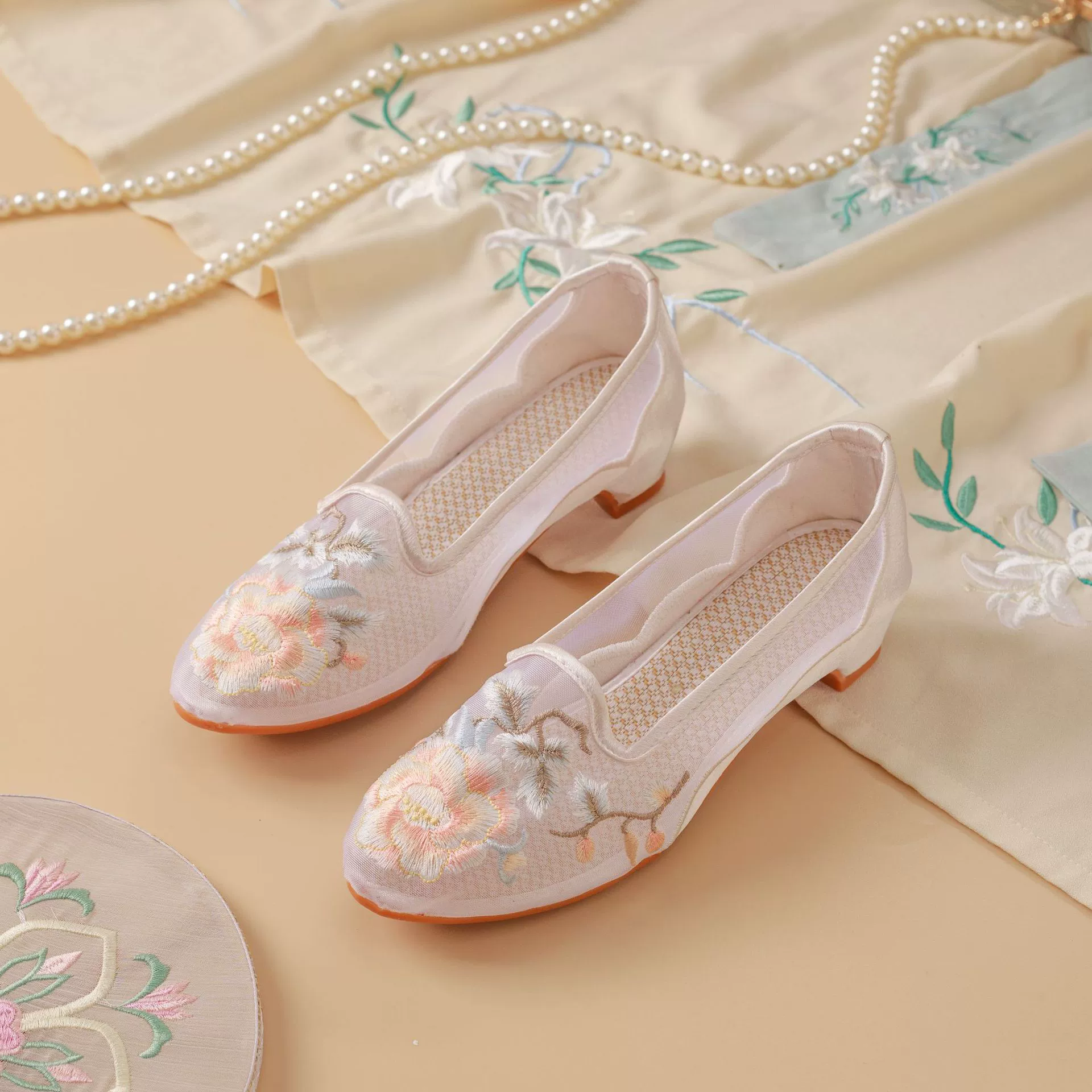 Mesh summer ethnic footwear, retro cheongsam, shoes, ethnic style