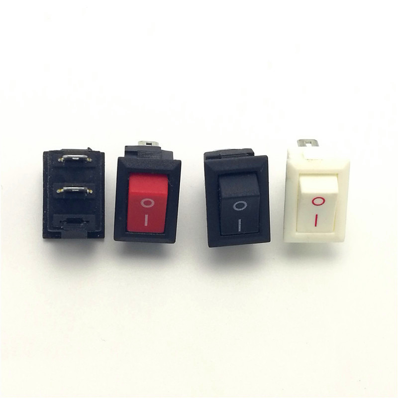 红色KCD11船型开关KCD11-101尺寸10*15mm2脚翘板开关安装尺寸9*14