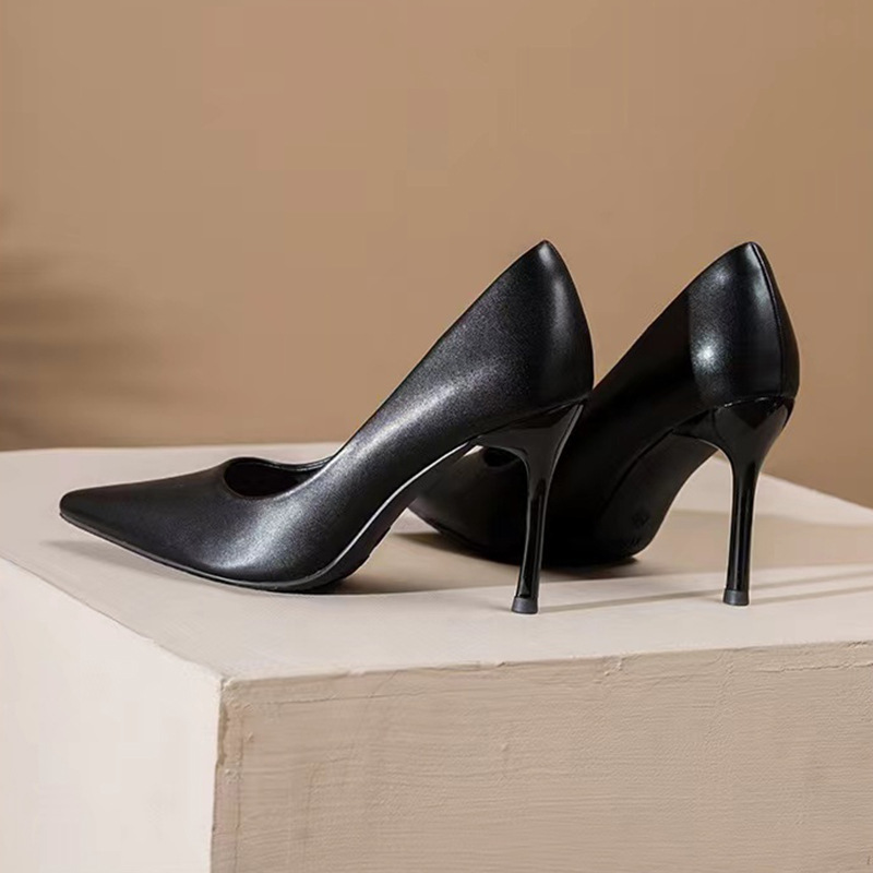 High Heels Black Thin Heel Professional Shoes Comfortable Pointed Elegant Commuter Stewardess Interview Work Shoes Women's Fashion Single Shoes High Heels Black Thin Heel Professional Shoes Comfortable Pointed Elegant Commuter Stewardess Interview Work Shoes Women's Fashion Single Shoes