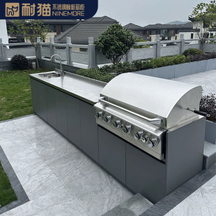 Specially Designed for European and American Stainless Steel Whole House Customization, Cross-Country Integrated Stainless Steel Cabinets, Open Island Table Customization