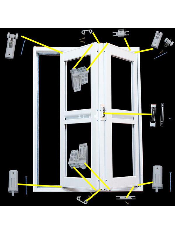 Folding door accessories sliding door bathroom kitchen partition full set wholesale hardware accessories folding parts new