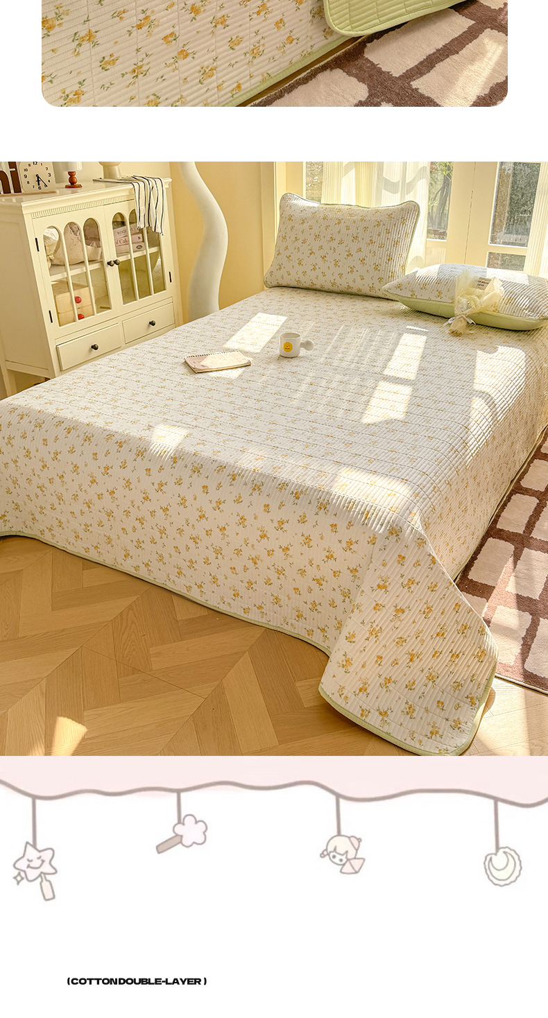 Klasse-A Mutter-Baby-Bettwäsche einzeln Sommer Studentenwohnheim Tatami gesteppte verdickte Bettlaken Einzelbett Drei-teiliges Set rutschfest