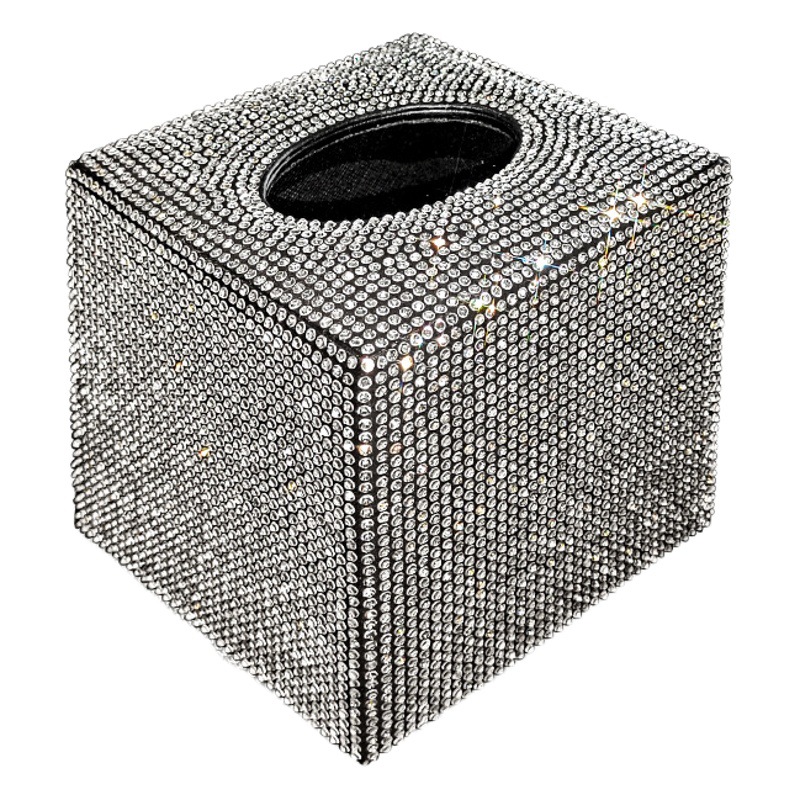 Caja de pañuelos de coche creativo coche sentado coche decoración de coche hombres y mujeres diamante caja de pañuelos de coche cubierta de pañuelos lindo