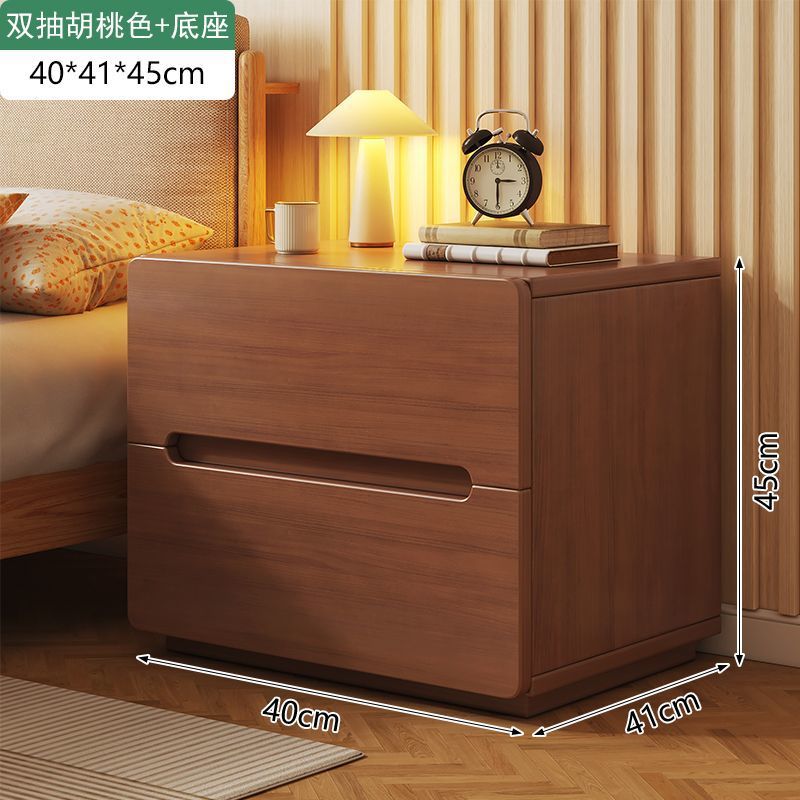 [원목생태보드] 더블서랍 월넛컬러 + 베이스 40cm