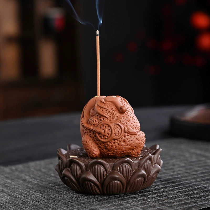 Фиолетовая глиняная чайная тварь (tea pet) украшения можно выращивать миниатюрный золотистый лягушонок, линии благовоний для дома, ароматерапия, печь