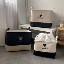 小香风家用衣物收纳筐布艺带束口超大号衣柜收纳箱秋冬衣服搬家袋