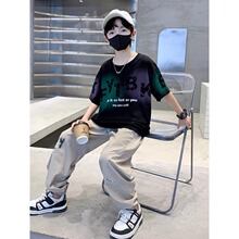 儿童装男童夏装短袖套装2026新款中大童夏季运动夏款酷帅气时髦潮