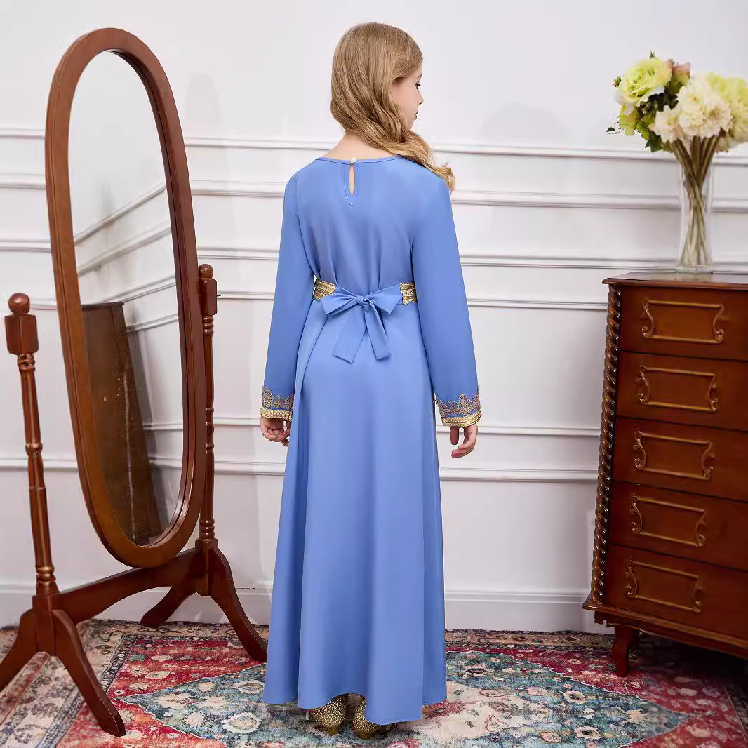 Kinder Kleidung mädchen robe gürtel kleid kinder Dubai mädchen spitze_voghion.com