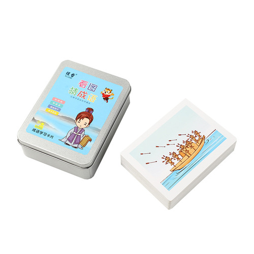 Factory direct sales, look at pictures and guess idioms, parent-child interactive board game card, Chinese character card educational toy for primary school students