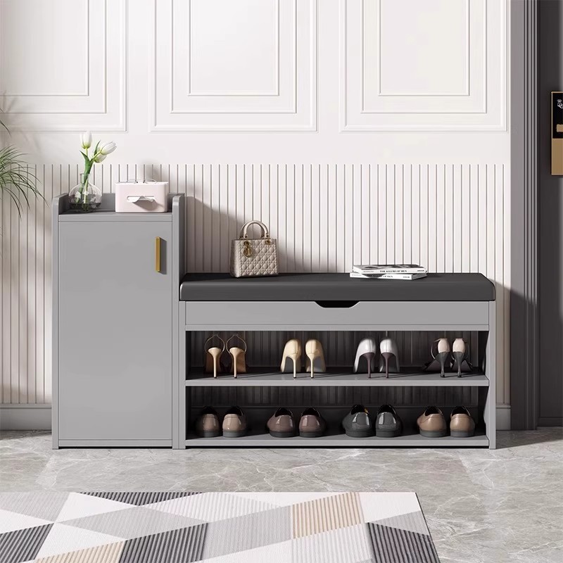 Taburete de cambio de zapatos para almacenar un portaje de zapatos de lujo ligero para el hogar, taburete de cambio de zapatos para el hogar