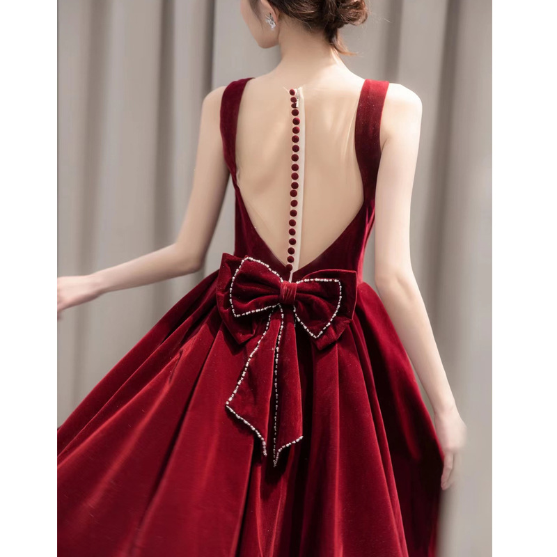 Bride's Toast Dress 2026 New Autumn and Spring Elegant Wedding Engagement Dress Homecoming Wedding Banquet Evening Gown