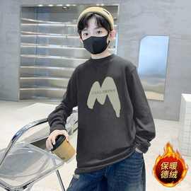 【多色】男童秋冬半高领德绒打底衫新款儿童男孩保暖长袖内搭T恤