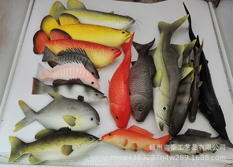 厂家直销仿真鱼装饰摆件PU假鱼软胶模型鲳鱼金龙鱼桂花鱼鲈鱼鲤鱼