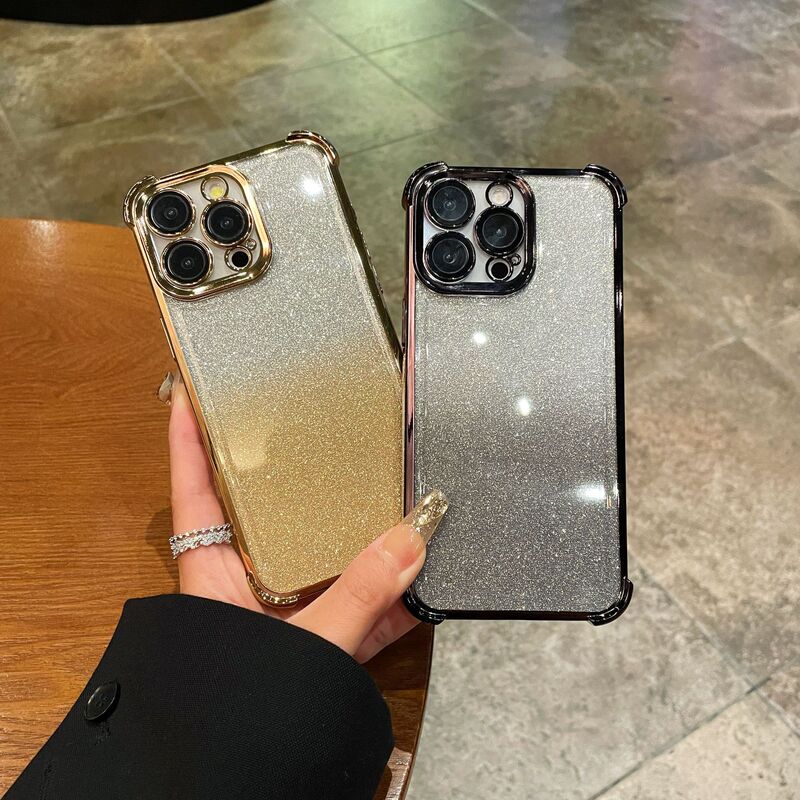 Suitable for Samsung A25 Electroplated Glitter Airbag Phone Case with Lens Film Gradient Full Protection Wholesale Custom Case