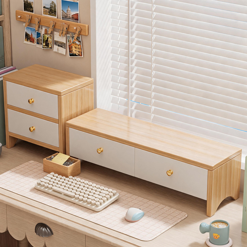 Desktop computer monitor stand, adjustable height base, laptop stand, office desk organizer, perfect for upgrading a girl's workspace Desktop computer monitor stand, adjustable height base, laptop stand, office desk organizer, perfect for upgrading a girl's workspace