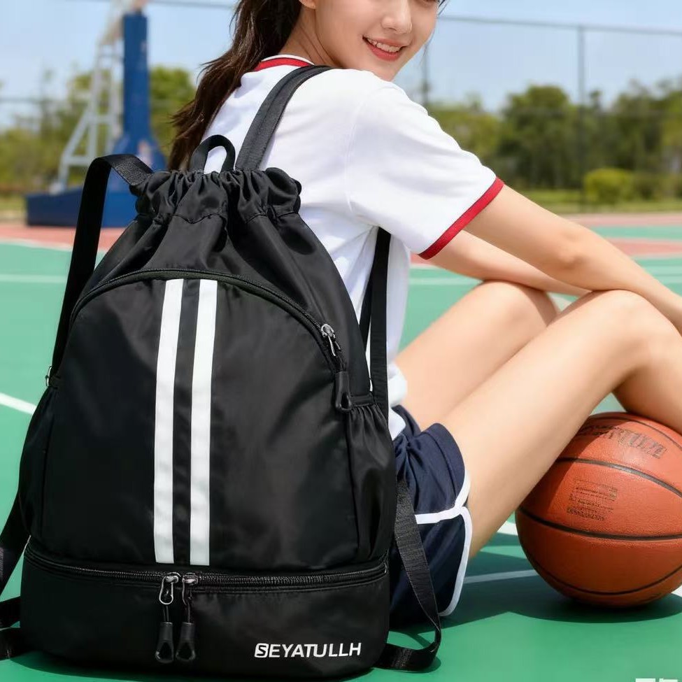 Sports Backpack, Outdoor Training Basketball Football Bag, Large Capacity Fitness Swimming Mountaineering Bag, Drawstring Backpack