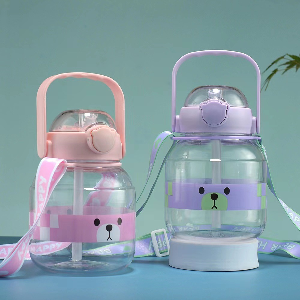 Botella de agua infantil portátil, plástico de gran capacidad