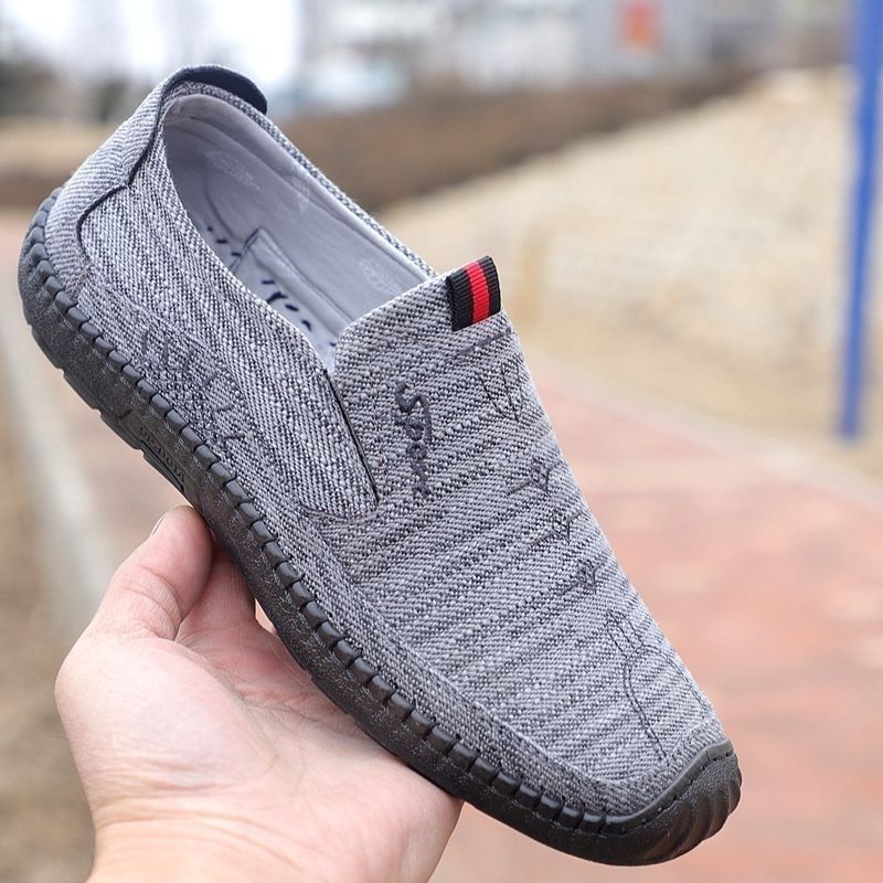Zapatos de tela viejos de Beijing tendón de vaca para hombre, suela suave, antideslizante, resistente al desgaste y transpirable, zapatos cómodos para papá de mediana edad y ancianos, zapatos individuales