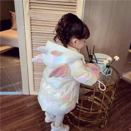 女童冬装棉衣儿童洋气羽绒棉服小女孩宝宝加绒加厚中长款韩版潮