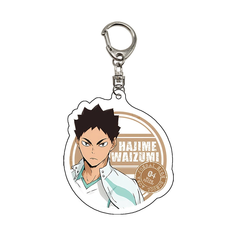 Акриловый брелок (PQ Junior) персонажи Haikyuu!!, 6–6,5 см x 3 мм, кольцо из нержавеющей стали