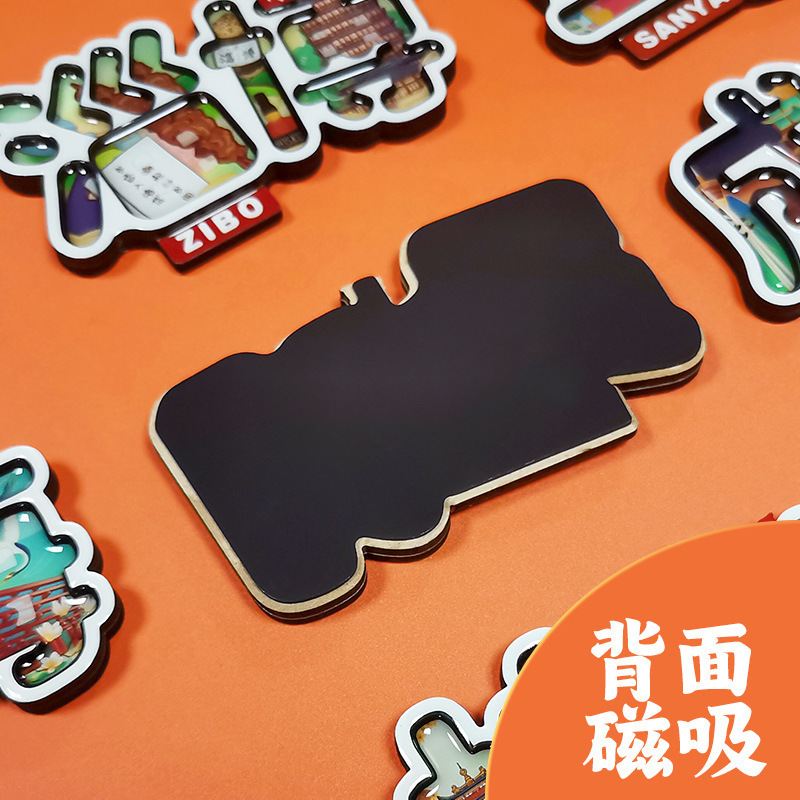 相机款创意木质冰箱贴磁吸贴新品冰箱贴滴胶旅行纪念品城市冰箱贴|undefined