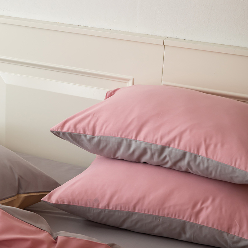 Color puro liso puro algodón funda de almohada de algodón lavado funda de almohada verano solo 48*74cm un par