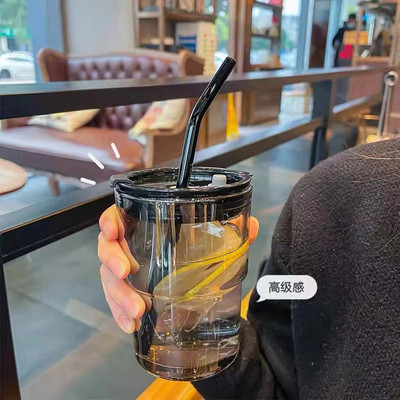 创意竹节玻璃杯酒吧奶茶饮料咖啡吸管水杯ins水杯便携水杯高颜值