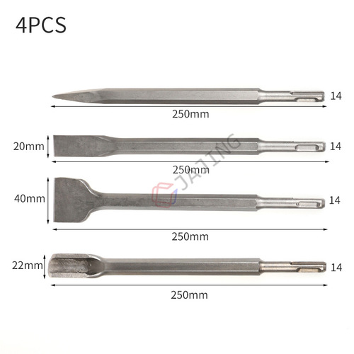 Electric hammer drill bit chisel set concrete drilling cement alloy electric pick round handle cross electric hammer drill bit plastic box
