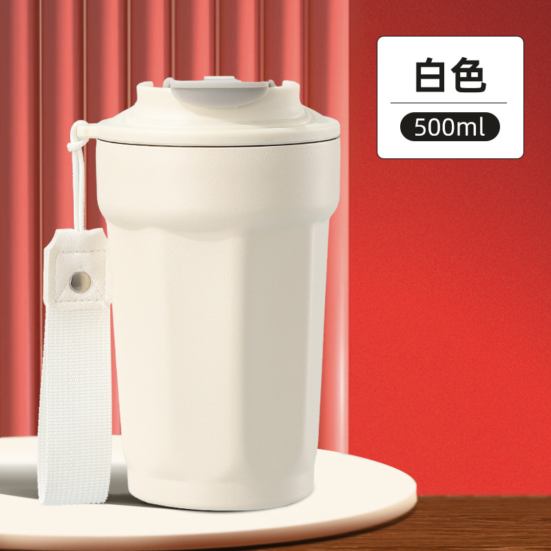 316 taza de café simple de alta calidad, taza de mano al aire libre, taza de aislamiento de vacío de doble capa octagonal