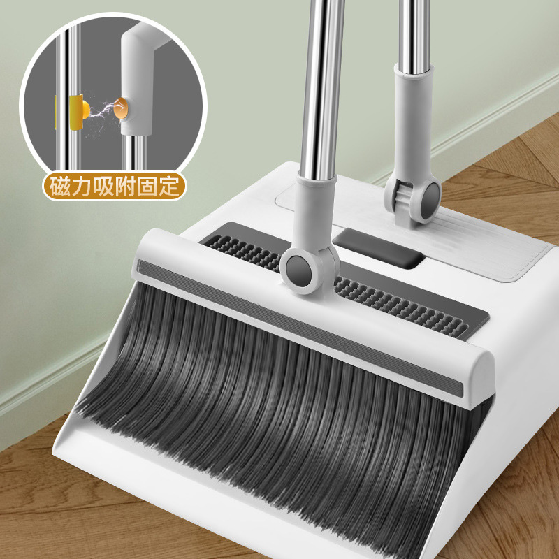 Broom Dustpan Combination Sweeping suit Household Soft Wool Broom Stainless Steel Long Scraping Teeth 2024 New Wholesale Free Shipping