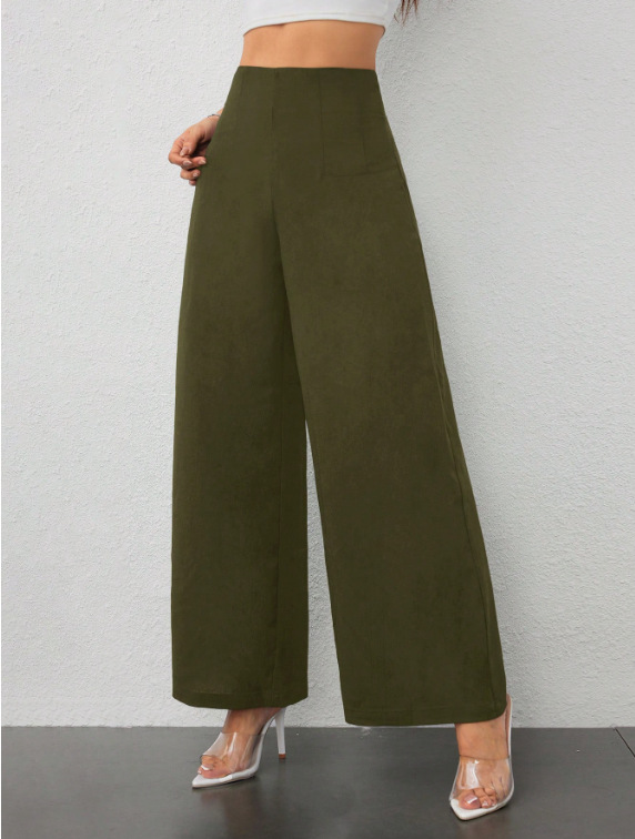 Pantaloni a gamba larga donna autunnali casual fluidi sfiancati_voghion.com