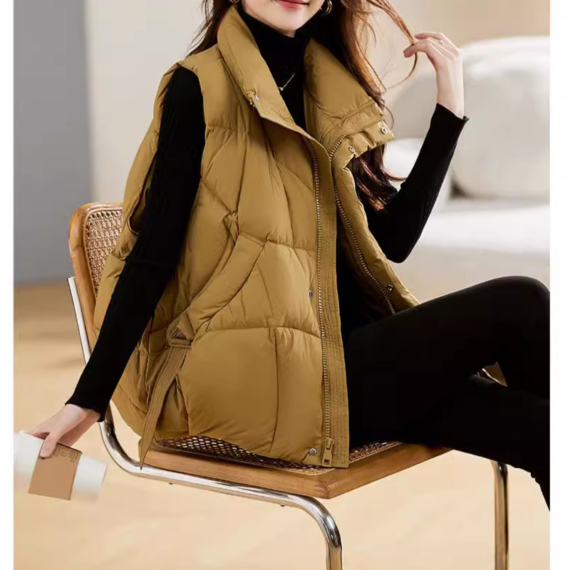 Lightweight down Short Korean Style Short down Vest for Women White Duck down Sleeveless Vest Women's down Jacket Wholesale