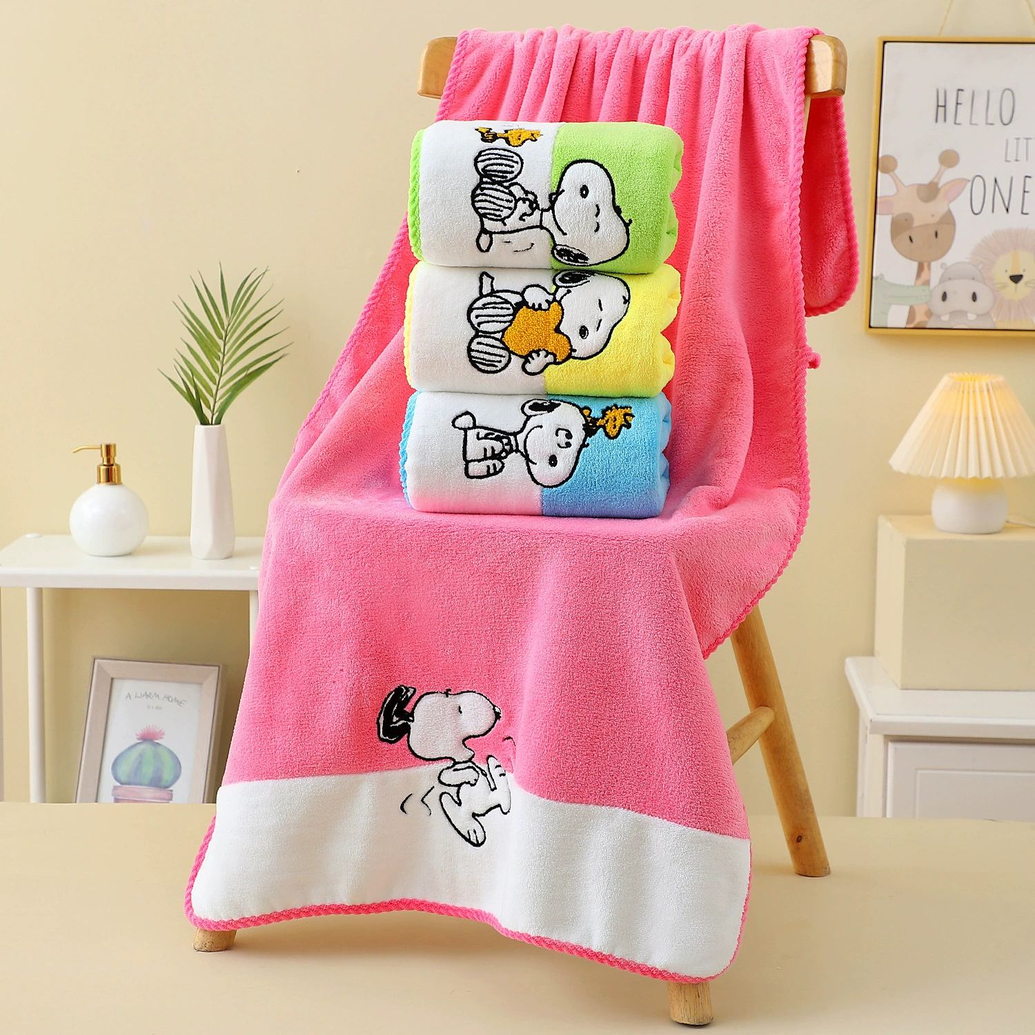 Snoopy, nuby, банное полотенце для домашнего использования, коралловый набор для мужчин и женщин для любимых, комплект из 3 предметов