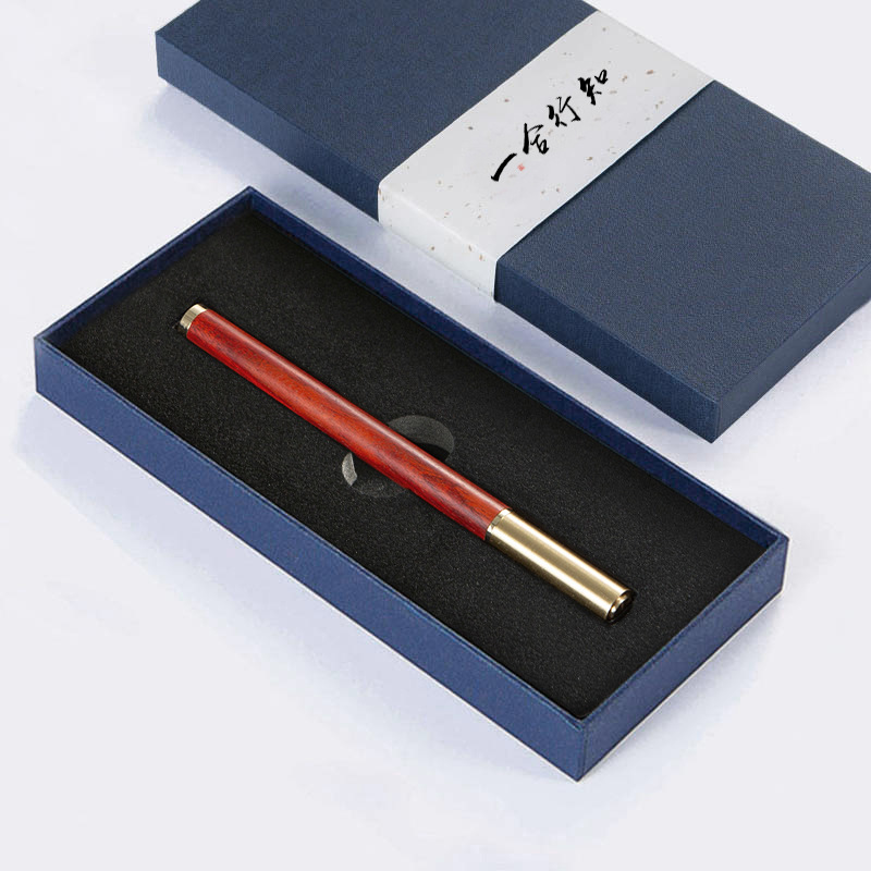 Creative Retro Redwood Bead Pen Teacher Student Gift Set with Printed Logo Sandalwood Signature Pen Box Set