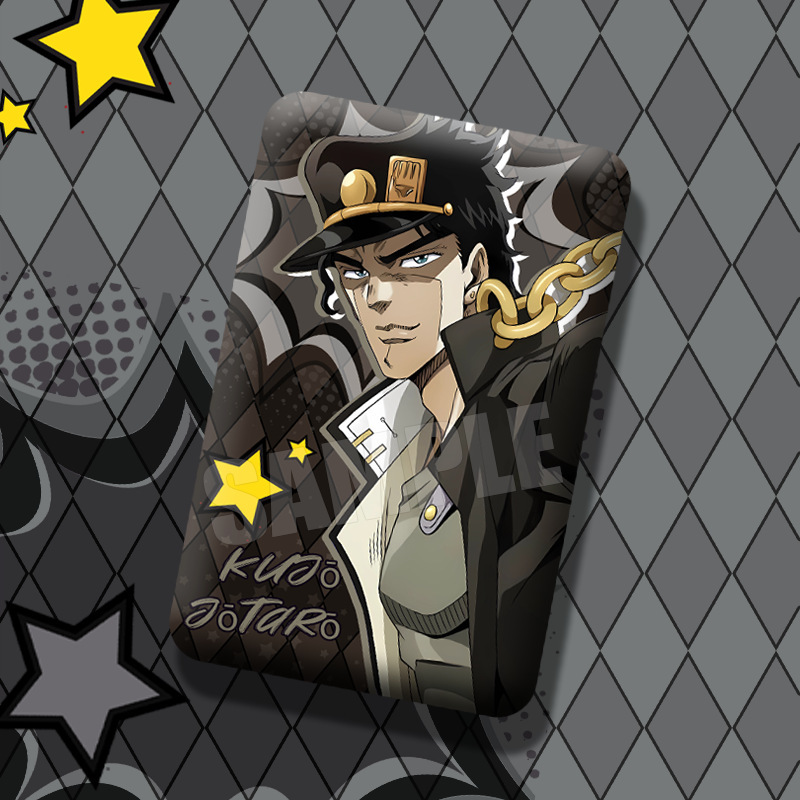 JOJO的奇妙冒险空条承太郎东方仗助吉良吉影周边方形双闪徽章谷子|undefined