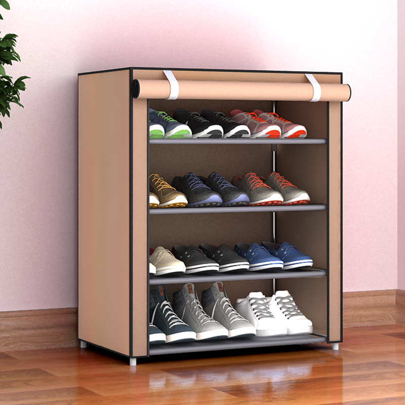 F simple gabinete de zapatos a prueba de polvo doméstico tela de almacenamiento rack de zapatos multicapa rack de almacenamiento de zapatos artefactos de zapatos image 9