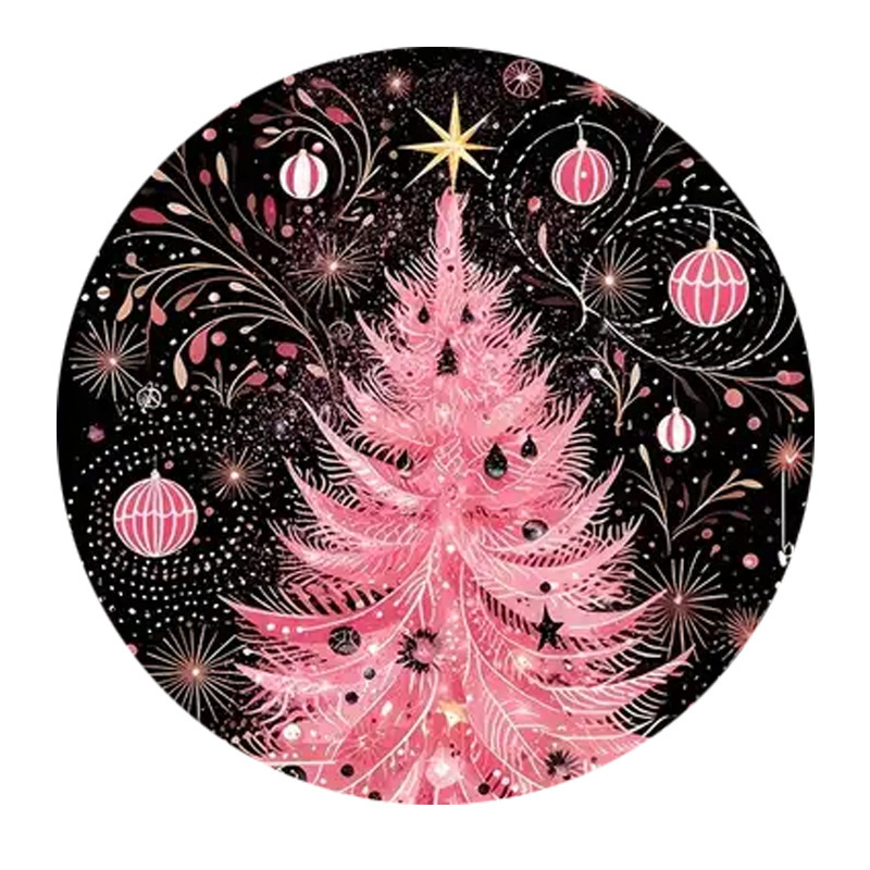 Transfronterizos Amazon temu Navidad lino redondo almohadilla de mesa de corte borde artesanía cocina almohadilla de mesa de comedor