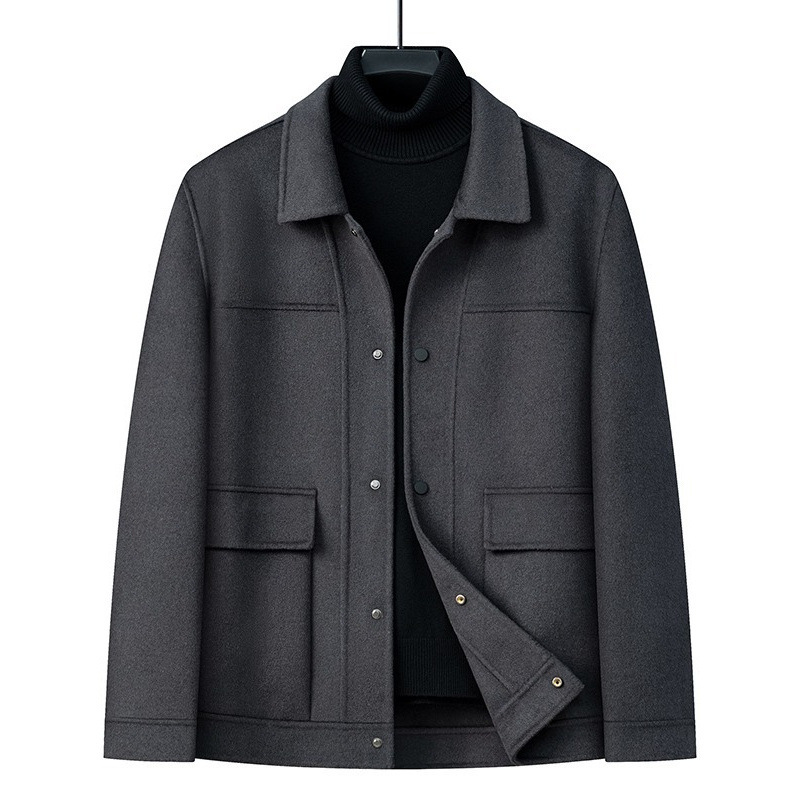 Diseñador original de otoño y invierno para hombres clásicos de doble cara chaqueta de tween más grande para hombres chaqueta de negocios con solapa