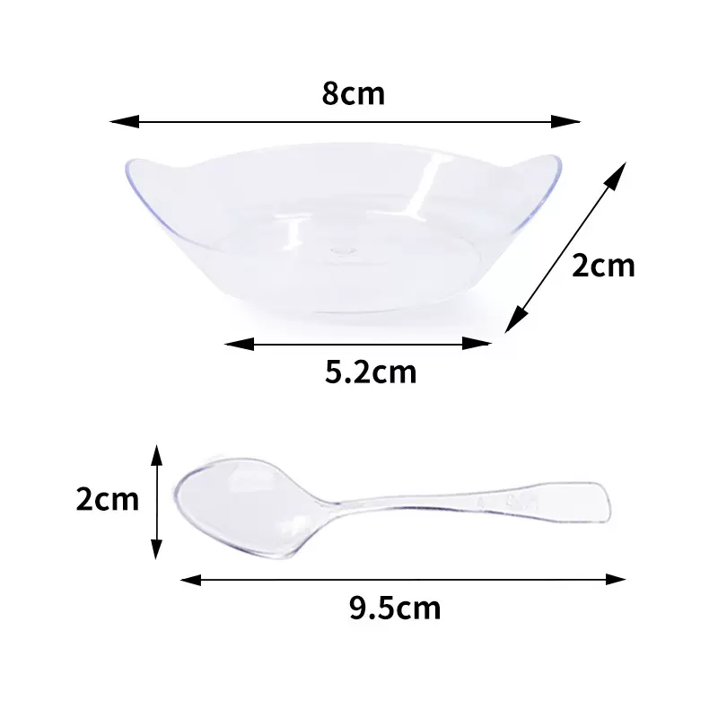一次性PS硬番茄酱沙拉酱碟碗开胃菜服务碗派对婚礼碗元宝形甜品碟